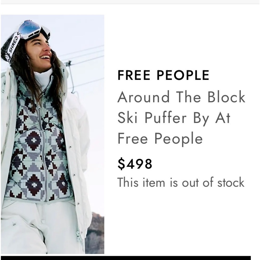 NWT Free People Movement Around The Block Ski Puffer Jacket Size Medium - Picture 8 of 17